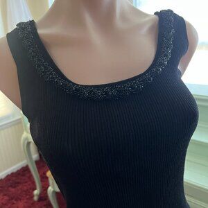 ✨ Belldini Elegant Sequin & Beaded Ribbed Tank Medium ✨